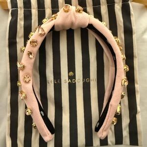 Lele Sadoughi Pink and Gold Headband